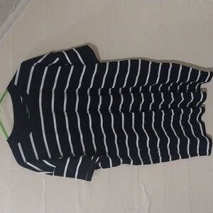Woman's Black and White Striped T-Shirt Dress